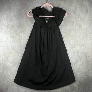 Jean Paul Gaultier Dress Women 10 Black Sleeveless Collared LBD Pockets Art Goth